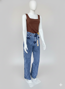 Calça Sawary Wide Leg listrada