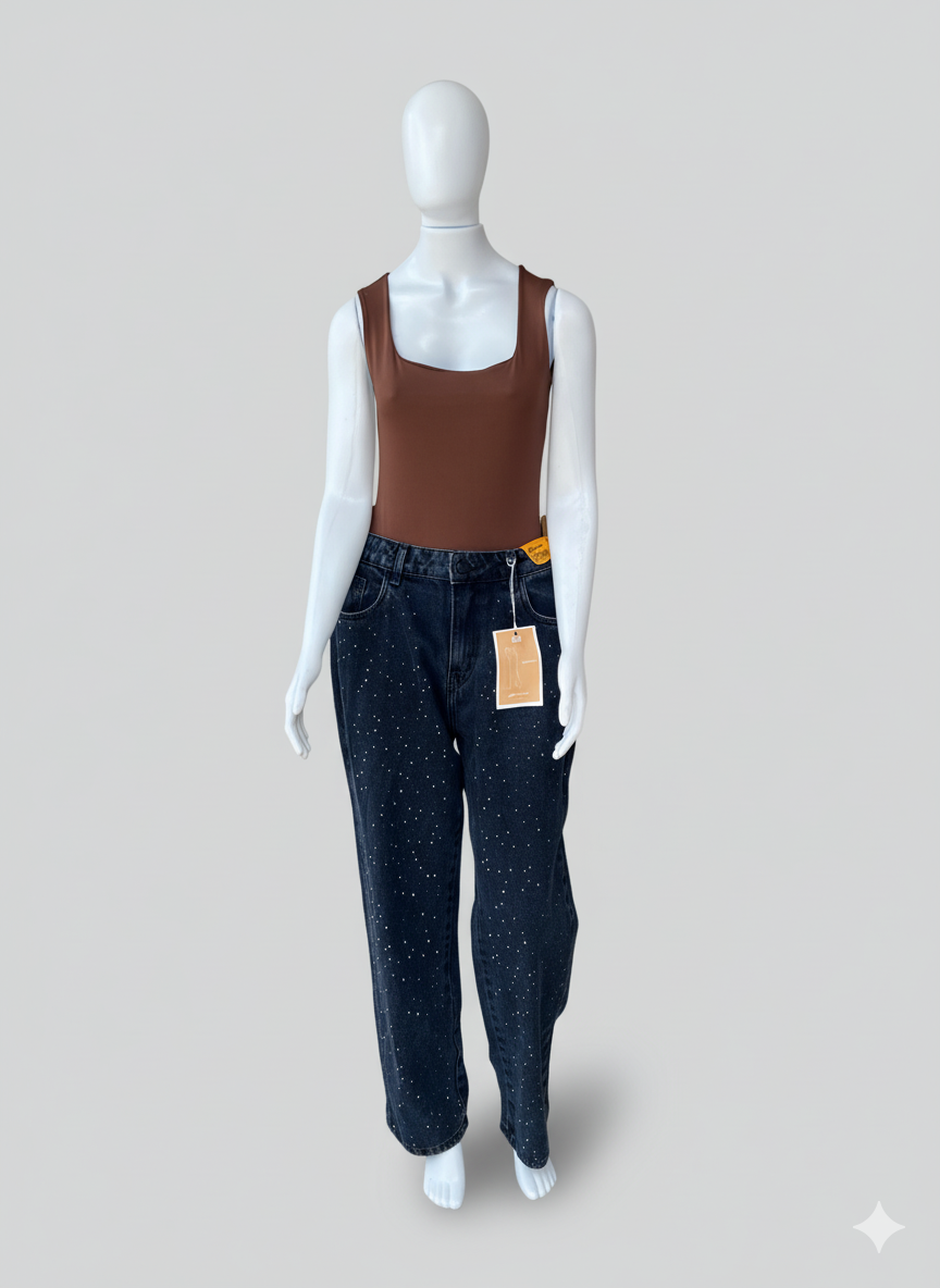 Calça Sawary Reta C/ Brilho