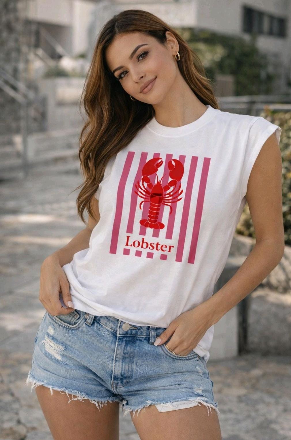 Muscle Tee Estampada Lagosta